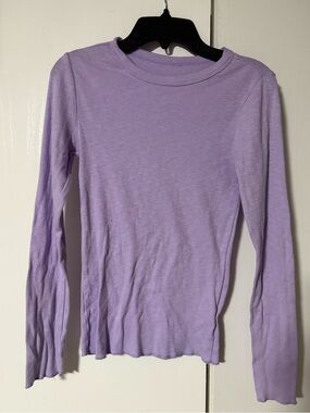 wild fable Lavender Ribbed Long Sleeve Crewneck Top